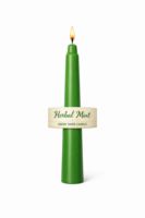 Green Taper Candle ? Herbal Mint